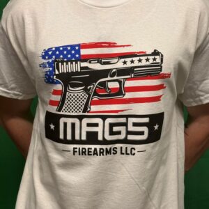 Mag5 Firearms Unisex Red, White and Blue Logo T-Shirt